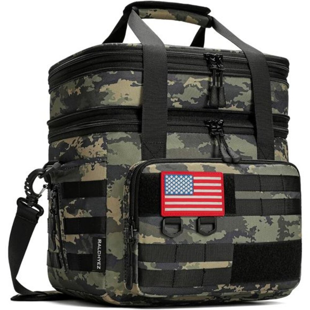 Tactical Lunch Bag,20L Large HeavyDuty Double Deck Insulated Lunch Box Leakproof